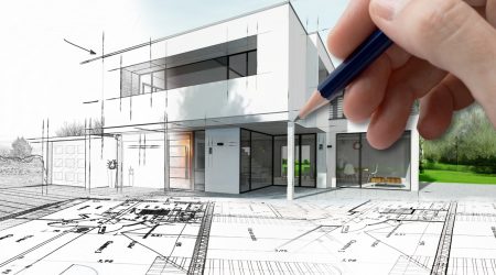 Drawing of a modern house that becomes real